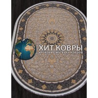 Иранский ковер Kashan 752192 Бежевый овал